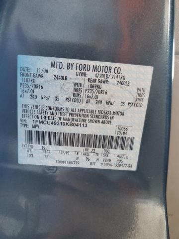 1FMCU49319KB04113 - 2009 FORD ESCAPE HYBRID ლურჯი ფოტო 13