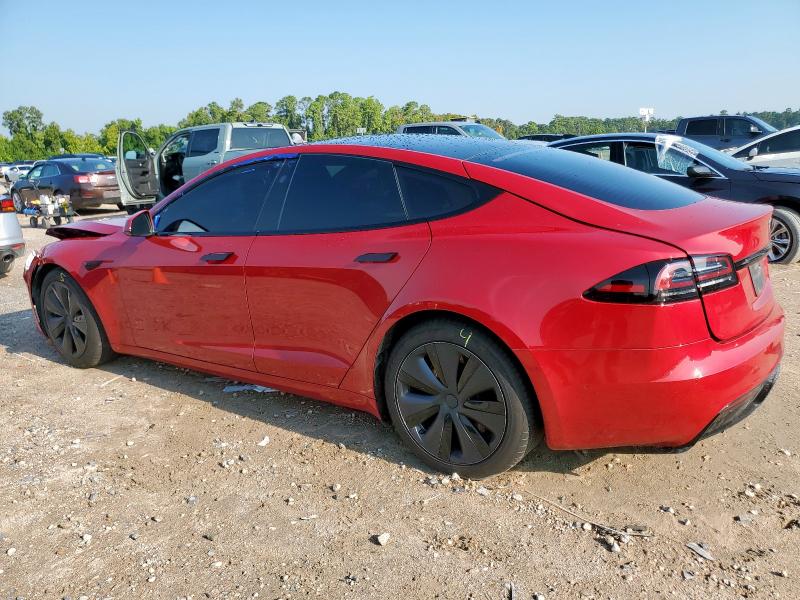 5YJSA1E50NF489265 - 2022 TESLA MODEL S Червоний фото 2