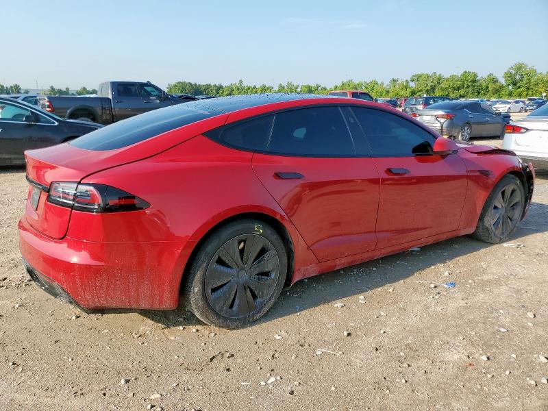 5YJSA1E50NF489265 - 2022 TESLA MODEL S Червоний фото 3