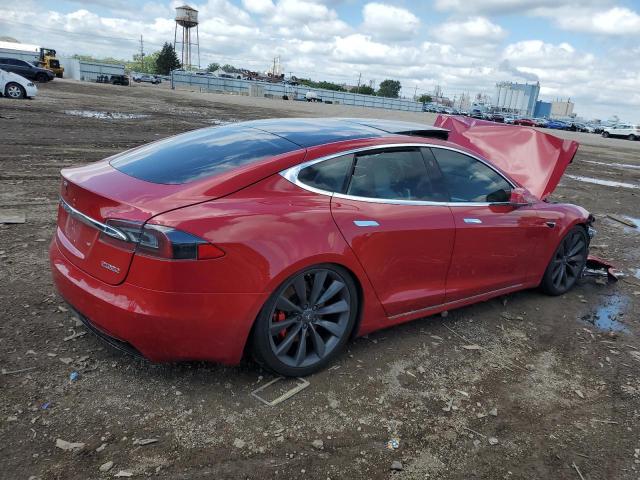 5YJSA1E46HF198877 - 2017 TESLA MODEL S Czerwony zdjęcie 3