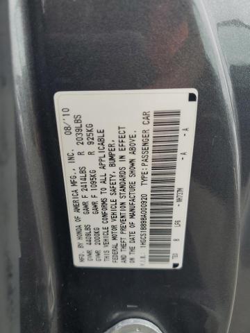 1HGCS1B89BA000920 - 2011 HONDA ACCORD EXL GRAY photo 12