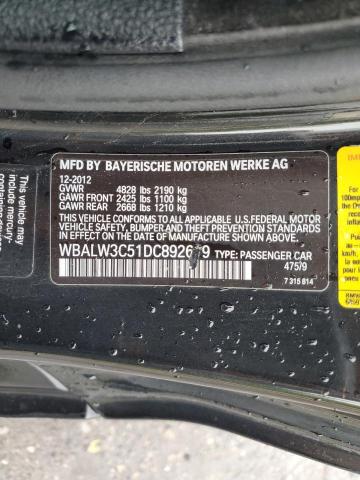 WBALW3C51DC892619 - 2013 BMW 640 I BLACK photo 12