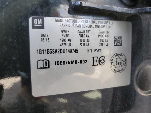 1G11B5SA2DU149745 - 2013 CHEVROLET MALIBU LS Schwarz Foto 12