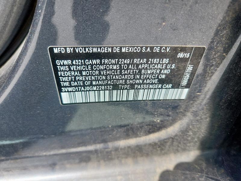 3VWD17AJ0GM228132 - 2016 VOLKSWAGEN JETTA SPORT ნაცრისფერი ფოტო 13