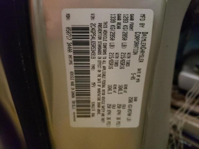 2C4GP54L65R534919 - 2005 CHRYSLER TOWN & COU TOURING 金色 照片 12