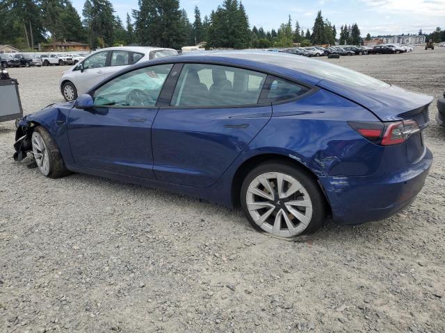 5YJ3E1EA2NF191497 - 2022 TESLA MODEL 3 Niebieski zdjęcie 2
