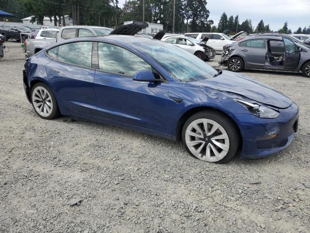 5YJ3E1EA2NF191497 - 2022 TESLA MODEL 3 Niebieski zdjęcie 4
