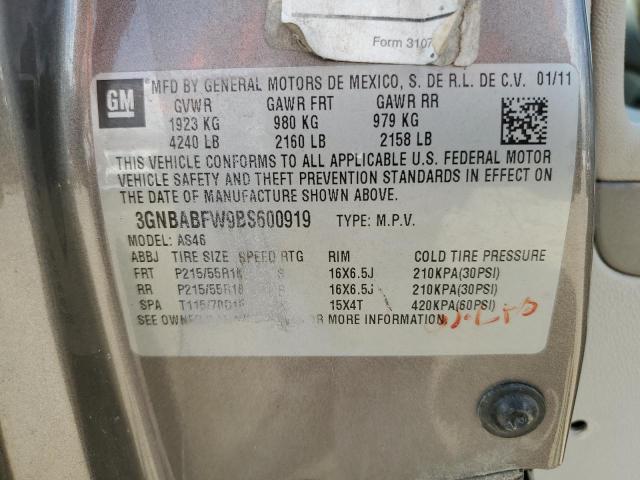 3GNBABFW9BS600919 - 2011 CHEVROLET HHR LT 灰色 照片 12