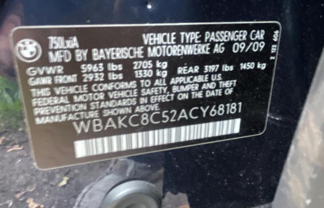 WBAKC8C52ACY68181 - 2010 BMW 750 LI XDRIVE BLUE photo 10