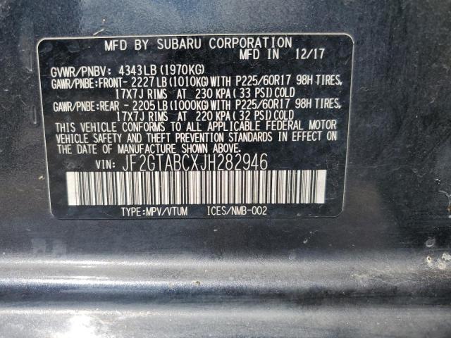 JF2GTABCXJH282946 - 2018 SUBARU CROSSTREK PREMIUM Boz foto 12