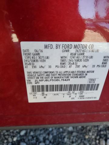 2LMPJ8LP5GBL76429 - 2016 LINCOLN MKX RESERVE Qırmızı foto 13