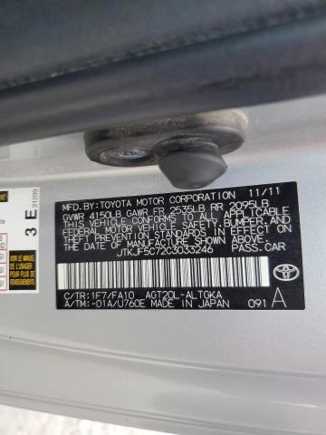 JTKJF5C72C3033246 - 2012 TOYOTA SCION TC 银色 照片 13