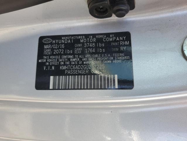 KMHTC6AD2GU292225 - 2016 HYUNDAI VELOSTER 银色 照片 12