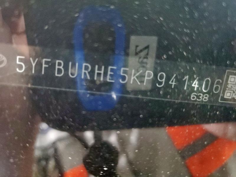 5YFBURHE5KP941406 - 2019 TOYOTA COROLLA L GRAY photo 12