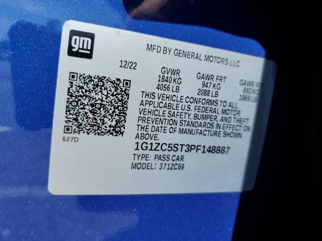 1G1ZC5ST3PF148887 - 2023 CHEVROLET MALIBU LS BLUE photo 12