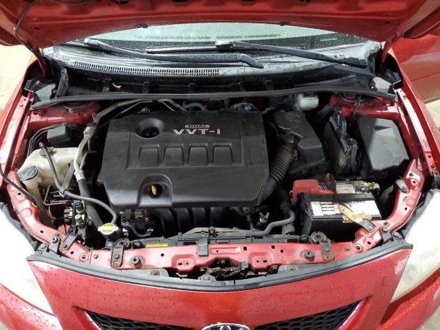 JTDBL40E399040553 - 2009 TOYOTA COROLLA BASE RED photo 11