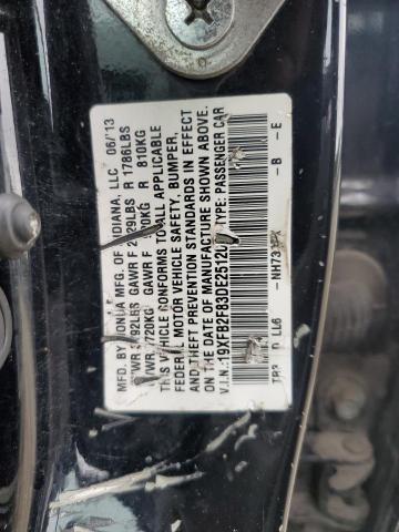 19XFB2F83DE251203 - 2013 HONDA CIVIC EX BLACK photo 12