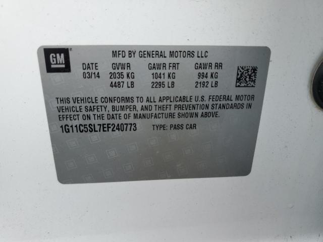 1G11C5SL7EF240773 - 2014 CHEVROLET MALIBU 1LT 白色 照片 12