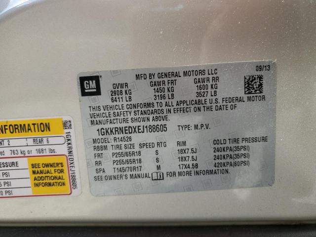 1GKKRNEDXEJ188605 - 2014 GMC ACADIA SLE GRAY photo 13