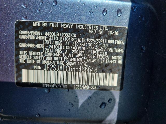 JF2SJAEC6HH486648 - 2017 SUBARU FORESTER 2.5I PREMIUM ლურჯი ფოტო 14