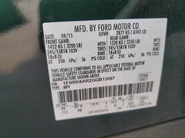 1FM5K8AR2GGB13067 - 2016 FORD EXPLORER POLICE INTERCEPTOR 白色 照片 14