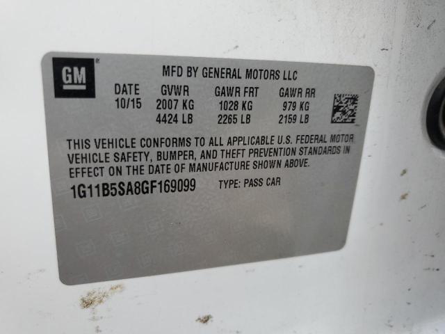 1G11B5SA8GF169099 - 2016 CHEVROLET MALIBU LIM LS თეთრი ფოტო 12