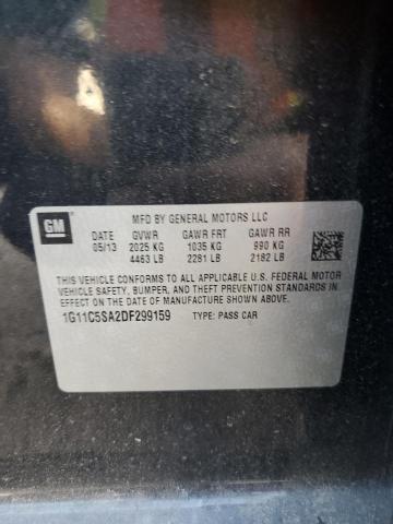 1G11C5SA2DF299159 - 2013 CHEVROLET MALIBU 1LT BLACK photo 12