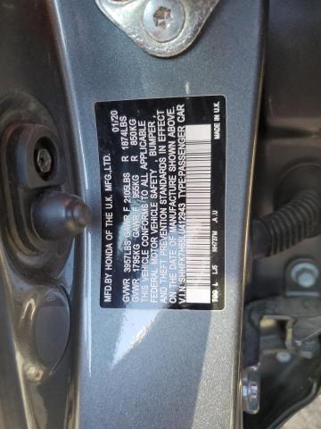 SHHFK7H65LU412943 - 2020 HONDA CIVIC EX CHARCOAL photo 12