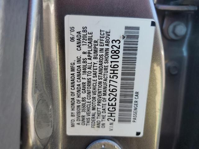 2HGES26775H610823 - 2005 HONDA CIVIC EX Argent photo 12