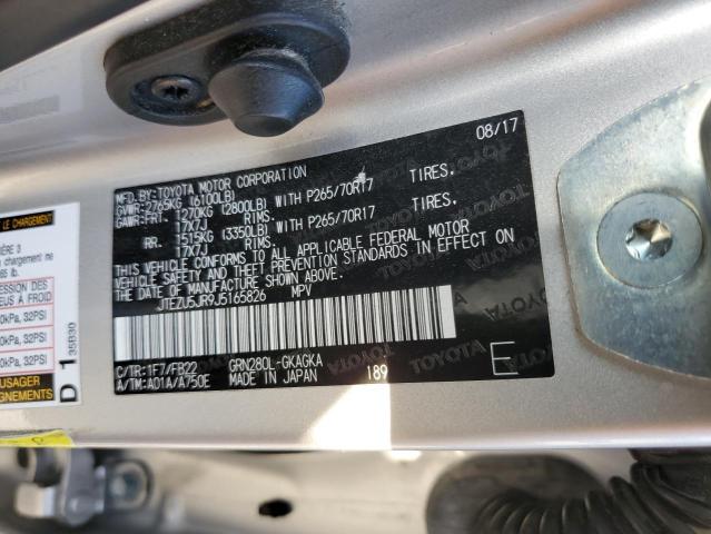 JTEZU5JR9J5165826 - 2018 TOYOTA 4RUNNER SR5 SILVER photo 13