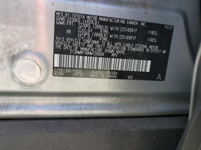 2T3MWRFV6MW126808 - 2021 TOYOTA RAV4 LE SILVER photo 14