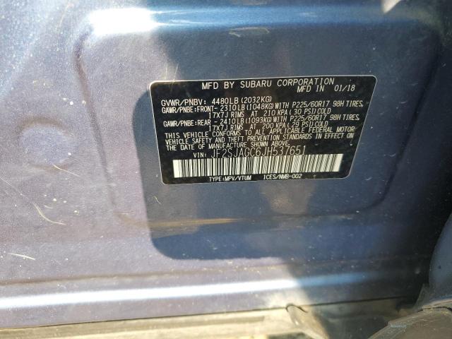 JF2SJAGC6JH537651 - 2018 SUBARU FORESTER 2.5I PREMIUM BLUE photo 12