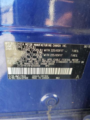 2T3ZFREV9FW200068 - 2015 TOYOTA RAV4 LE 蓝色 照片 13