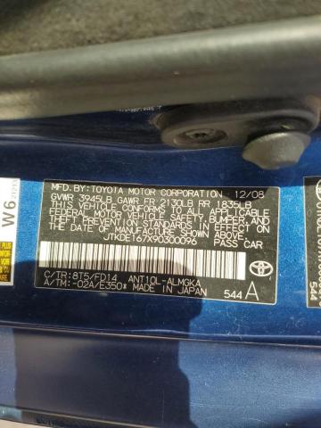 JTKDE167X90300096 - 2009 TOYOTA SCION TC ლურჯი ფოტო 12