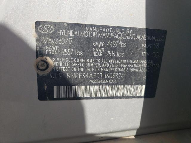 5NPE34AF0JH609374 - 2018 HYUNDAI SONATA SPORT SILVER photo 12