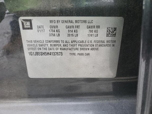 1G1JB5SH5H4137673 - 2017 CHEVROLET SONIC LS 灰色 照片 12