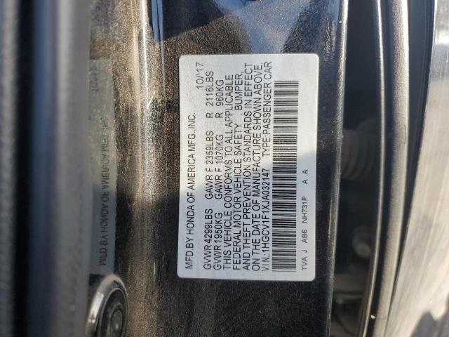 1HGCV1F1XJA032147 - 2018 HONDA ACCORD LX 黑色 照片 13