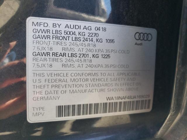 WA18NAF48JA169029 - 2018 AUDI A4 ALLROAD PREMIUM PLUS CHARCOAL photo 12