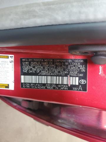 JTDBR32E460073700 - 2006 TOYOTA COROLLA CE 红色 照片 12