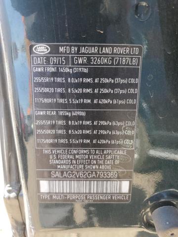 SALAG2V62GA793369 - 2016 LAND ROVER LR4 HSE Yaşıl foto 13