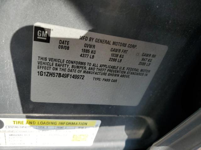 1G1ZH57B49F149972 - 2009 CHEVROLET MALIBU 1LT GRAY photo 13