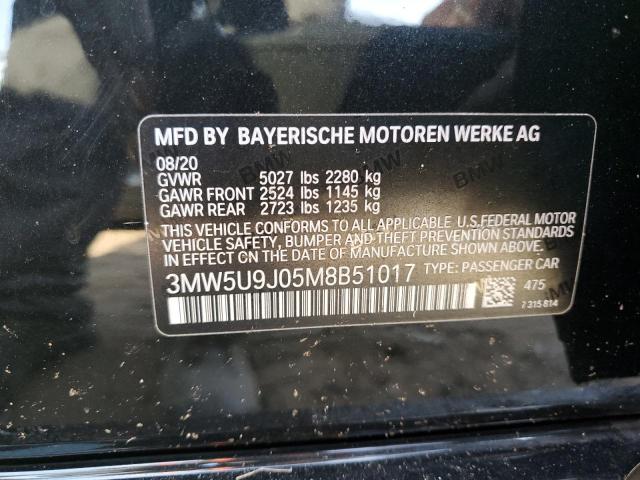 3MW5U9J05M8B51017 - 2021 BMW M340XI BLACK photo 12