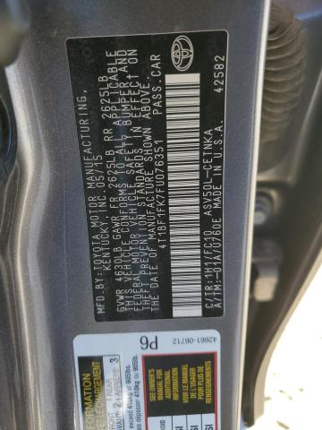 4T1BF1FK7FU076351 - 2015 TOYOTA CAMRY LE GRAY photo 12