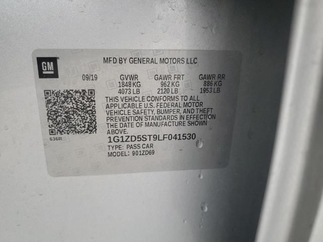 1G1ZD5ST9LF041530 - 2020 CHEVROLET MALIBU LT GRAY photo 12