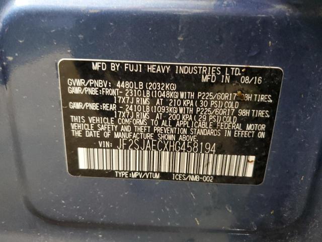 JF2SJAECXHG458194 - 2017 SUBARU FORESTER 2.5I PREMIUM BLUE photo 14