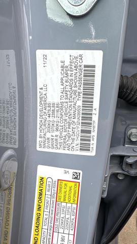 1HGCV1F32NA099509 - 2022 HONDA ACCORD SPORT GRAY photo 10