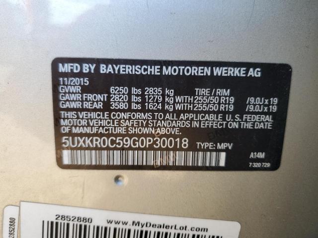 5UXKR0C59G0P30018 - 2016 BMW X5 XDRIVE35I GOLD photo 14