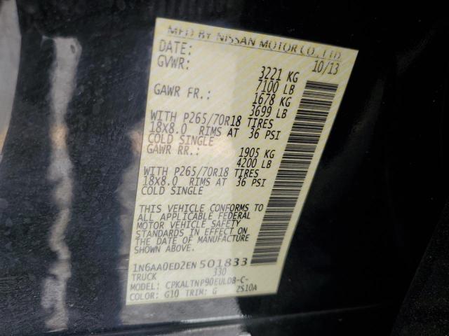 1N6AA0ED2EN501833 - 2014 NISSAN TITAN S BLACK photo 13