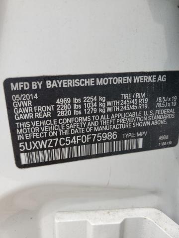 5UXWZ7C54F0F75986 - 2015 BMW X3 SDRIVE28I WHITE photo 14