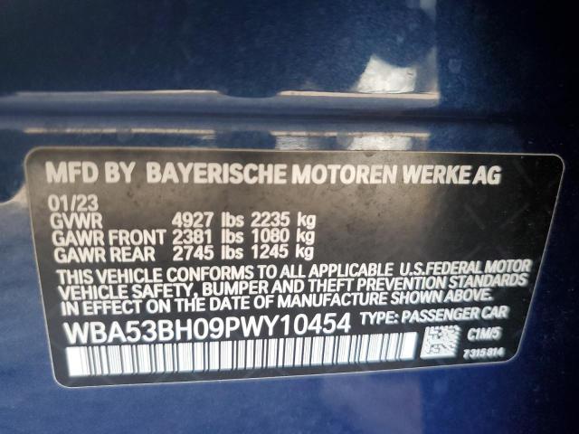 WBA53BH09PWY10454 - 2023 BMW 530 I BLUE photo 12